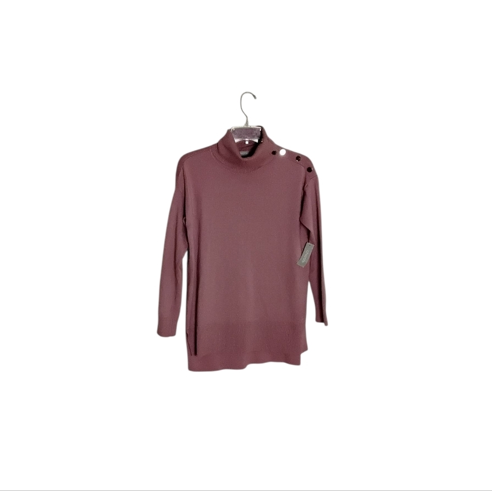 Chico's Zenergy Women's XS Dusty Rose Split Neck Gold Buttons Long Sleeve Tunic